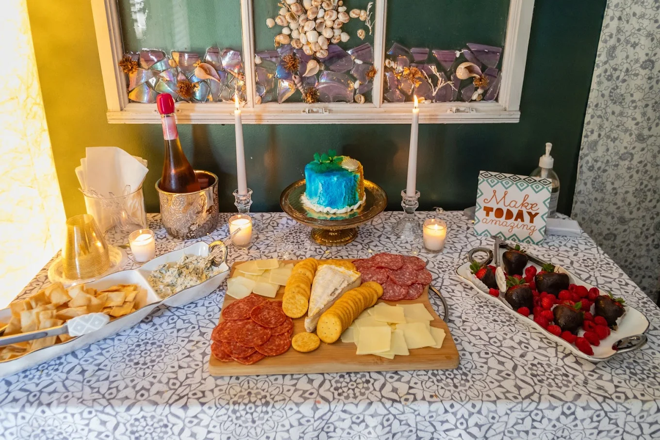 Charcuterie spread for a private spa event