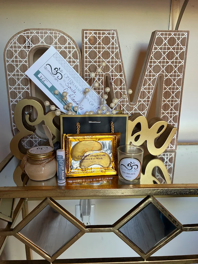 Om Relaxation Spa gift card display