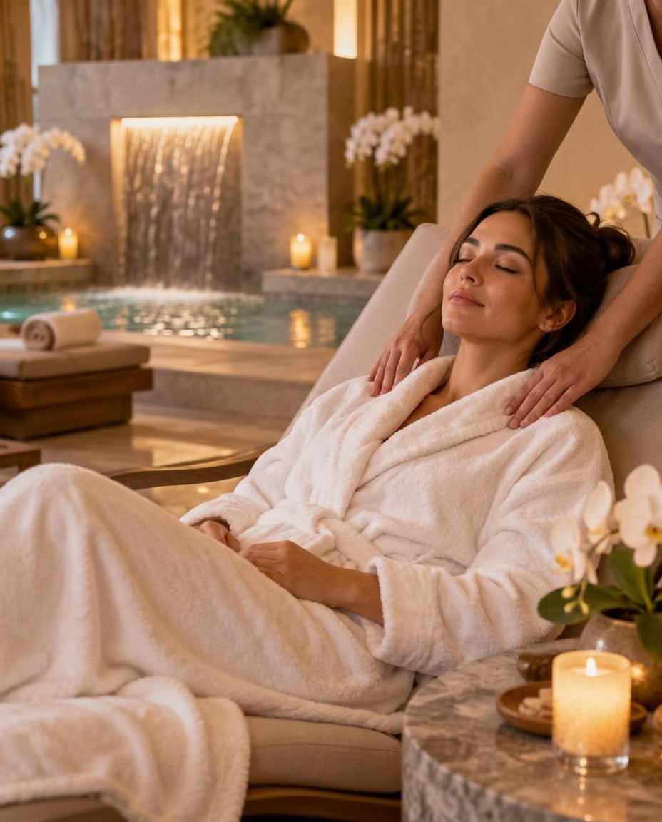 Guest relaxing during a massage at Om Relaxation Spa