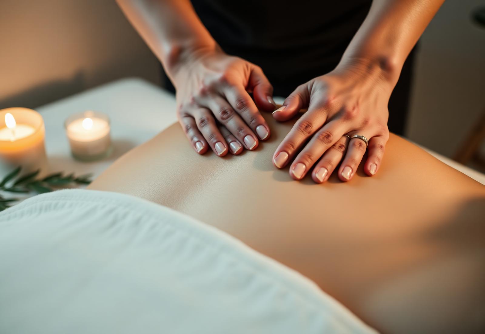 Therapist performing deep tissue medical massage in Destin, FL